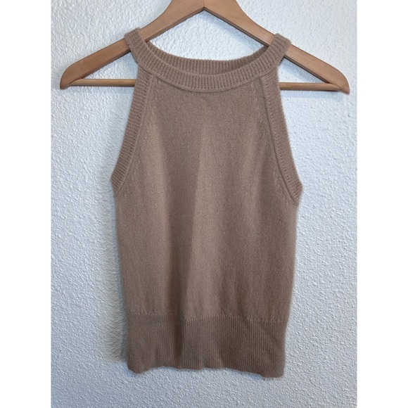 Veronica Beard Cashmere Halter Neck Sweater Tank Camel Tan XS - Picture 4 of 9